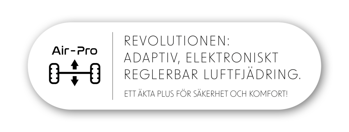 Icon Air Pro Siegel auf schwedisch mit weißem Hintergrund