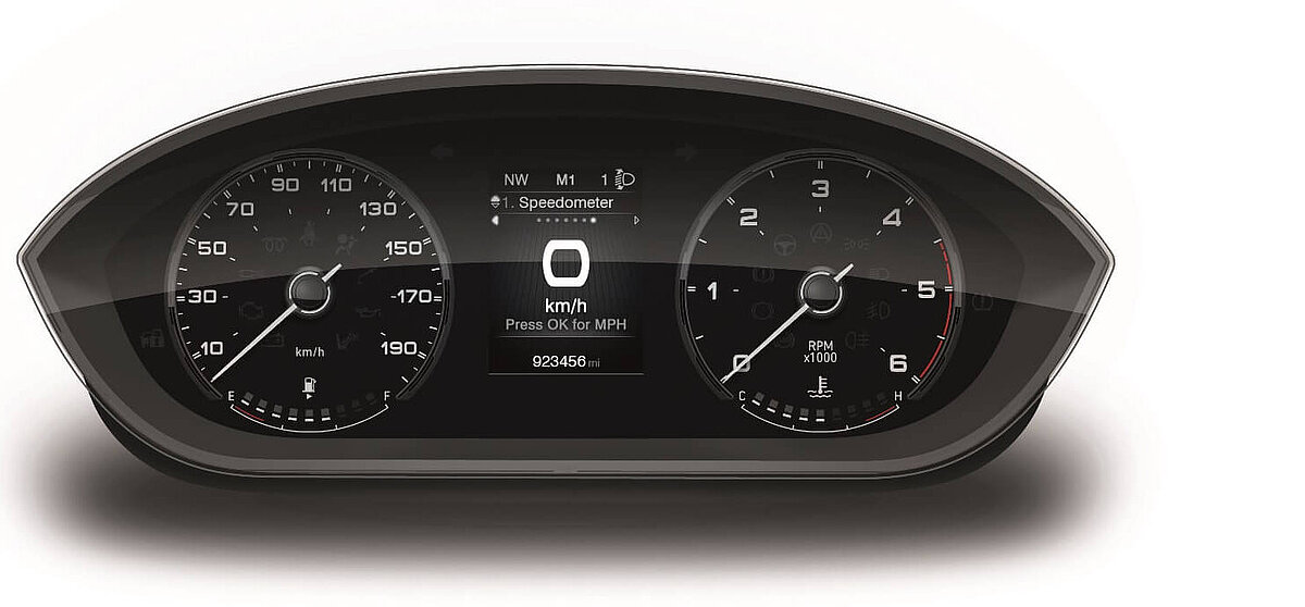 Abbildung des analogen Kombiinstruments aus dem Fiat Ducato