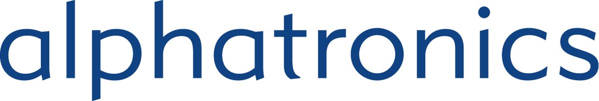 Logo des Unternehmens alphatronic in blauer Farbe