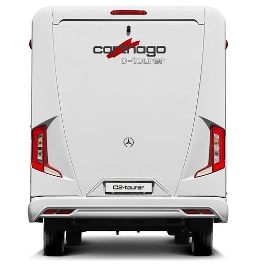 Carthago Wohnmobil C2-tourer Heckansicht auf weißem Hintergrund 