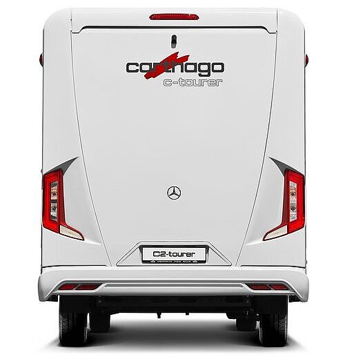 Carthago Wohnmobil C2-tourer Heckansicht auf weißem Hintergrund 