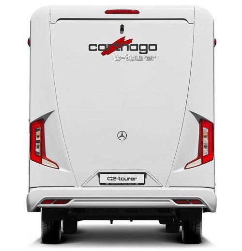 Carthago Wohnmobil C2-tourer Heckansicht auf weißem Hintergrund 