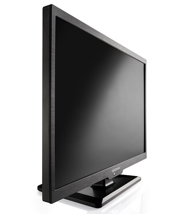 Ansicht eines mobilen Fernsehgeräts für das Wohnmobil von der Firma alphatronics