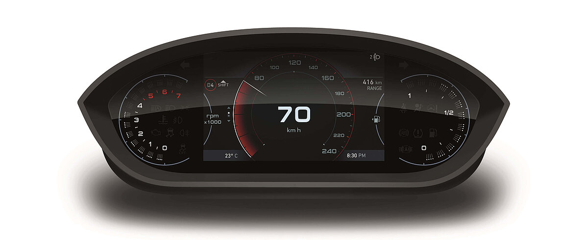 Abbildung des vollanalogen Kombiinstruments aus dem Fiat Ducato