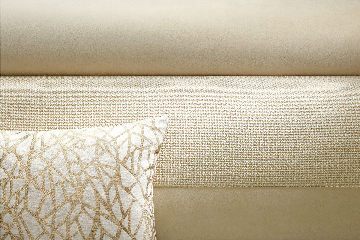 Nahaufnahme der Wohnwelt "Venezia" im Wohnmobil