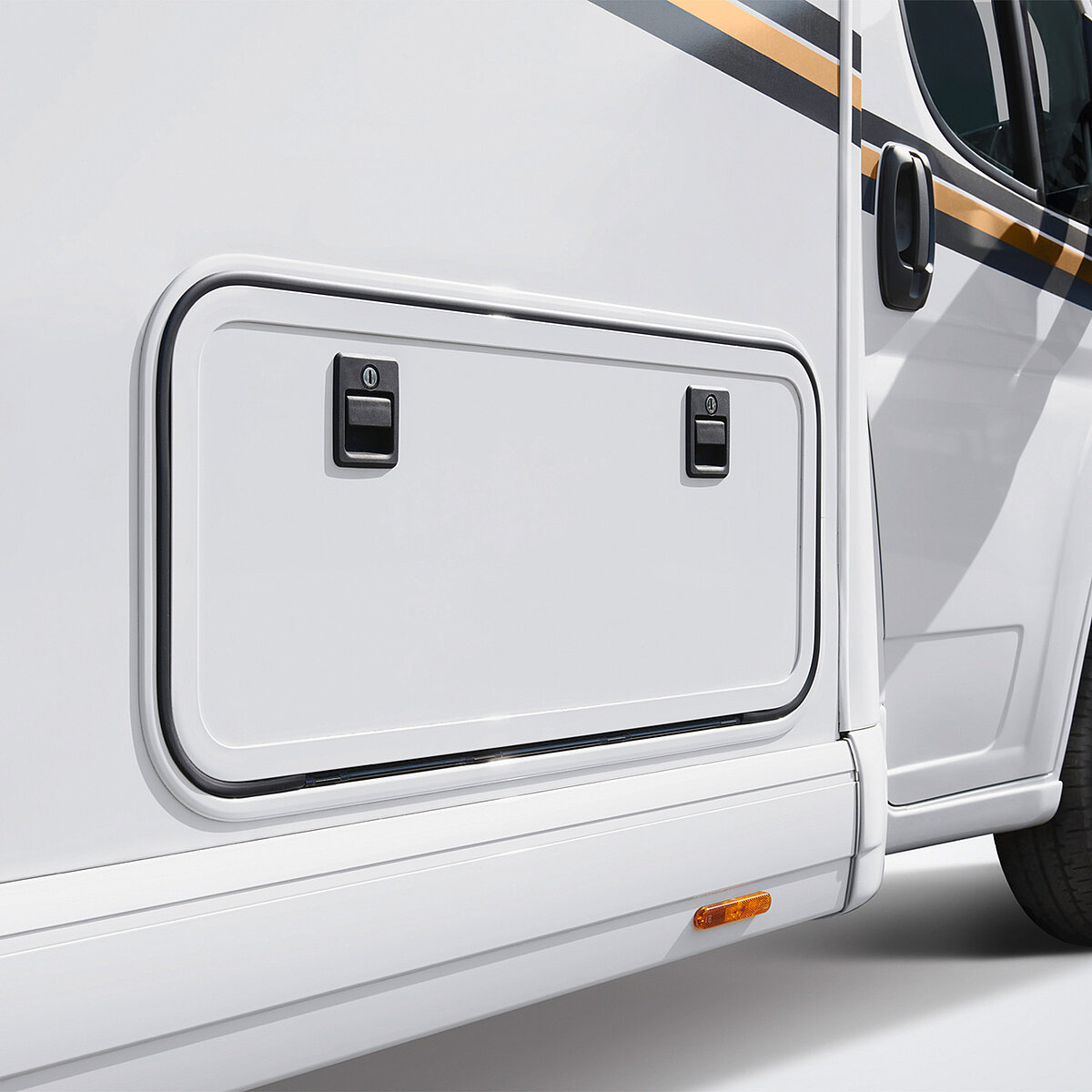 Ansicht der Außenklappe, welche plan in die Karosserie integriert ist 