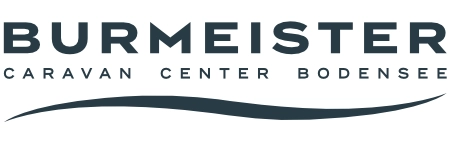 Ein Logo mit der Aufschrift „BURMEISTER CARAVAN CENTER BODENSEE“ in dunkler Schrift über einer geschwungenen, wellenförmigen Linie, alles auf weißem Hintergrund – ein passendes Design für alle, die ein Wohnmobil kaufen und ihr nächstes Abenteuer beginnen möchten.